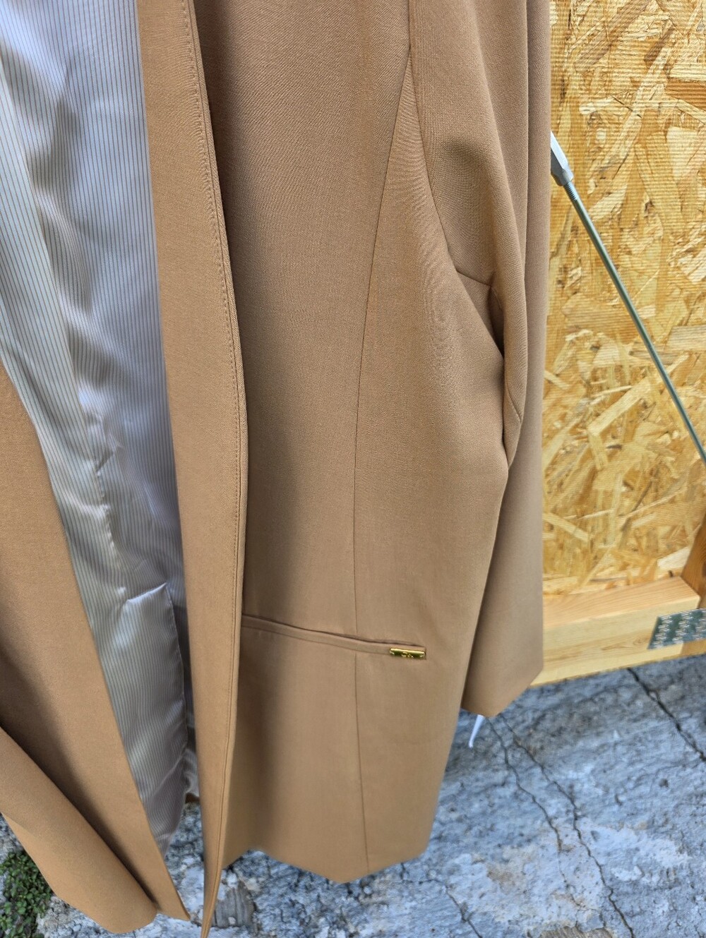 Calvin Klein Women's Mustard Open-Front Blazer Coat - Picture 10 of 16
